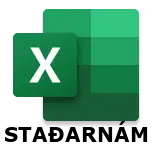 Excel merki með texta - Staðarnám